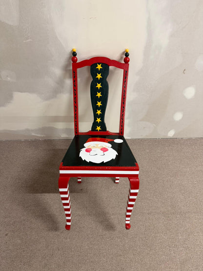Weihnachtlicher Stuhl aus Holz, Nikolaus,Weihnachtsmann,Deko