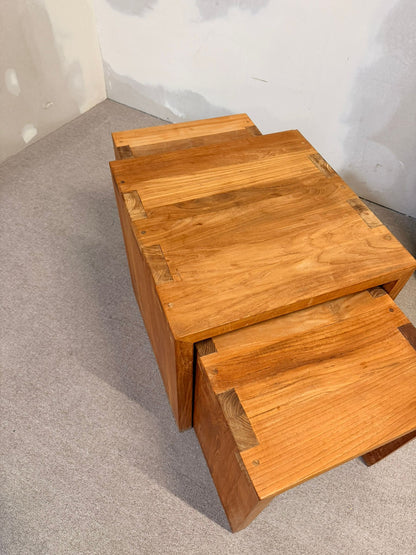 3er Set Massivholz Satztische Beistelltische