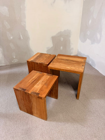 3er Set Massivholz Satztische Beistelltische