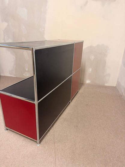 Quadro Interio (USM Büromöbel Style) Sideboard rot/schwarz