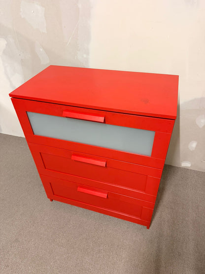 Ikea Brimnes Kommode in Rot von Ikea mit 3 Schubladen