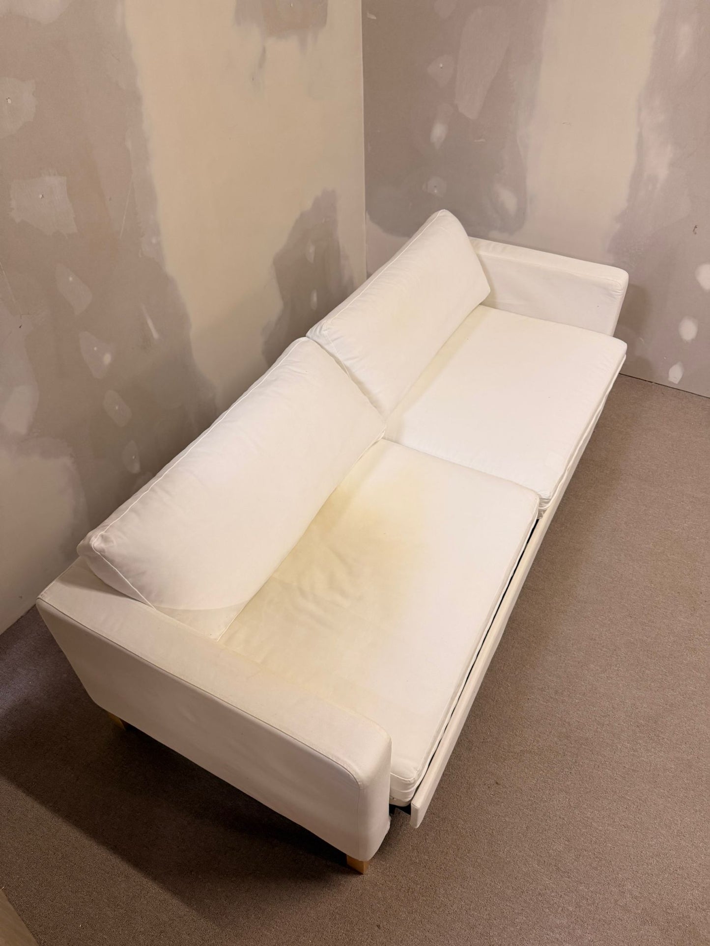 Ikea Sofa Karlstad 3-Sitzer Bettsofa weisse Stoffbezüge