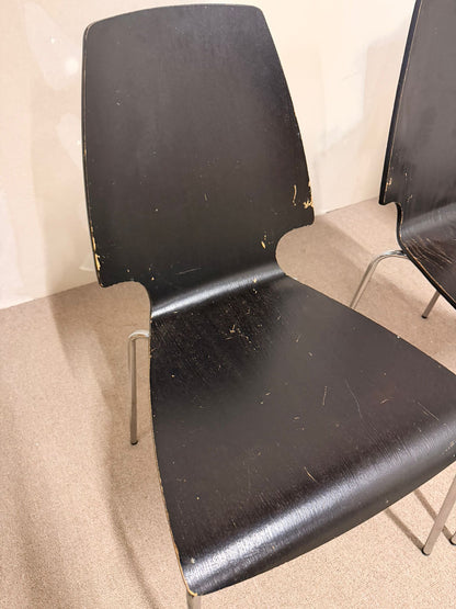 3x Ikea Vilmar Stuhl in schwarz, stapelbar