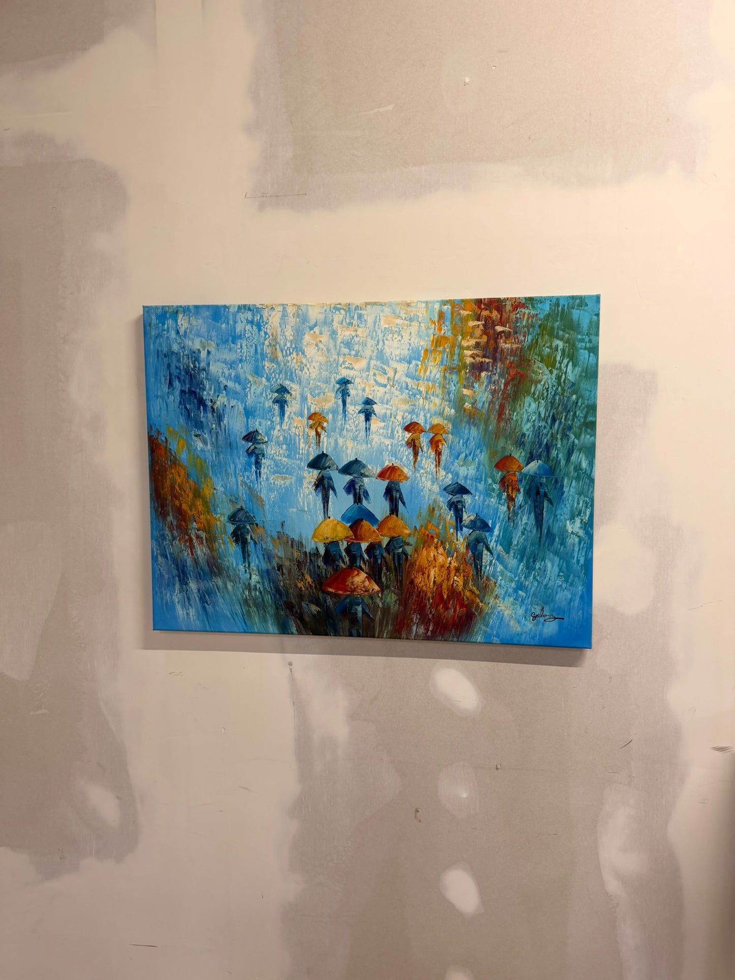 Leinwand Regen Kunstwerk angelehnt an Olha Darchuk