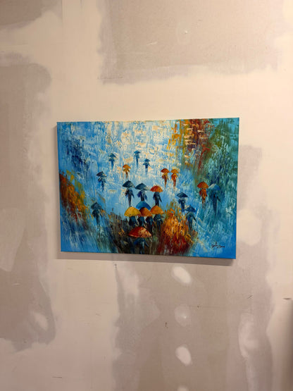 Leinwand Regen Kunstwerk angelehnt an Olha Darchuk
