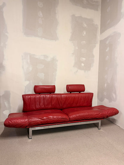 Rotes De Sede DS-140 Zweisitzer Sofa aus Leder