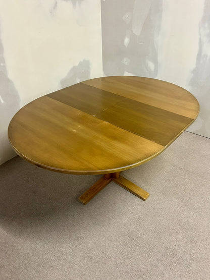 Runder, ausziehbarer Tisch aus Holz, Esstisch mit Platte