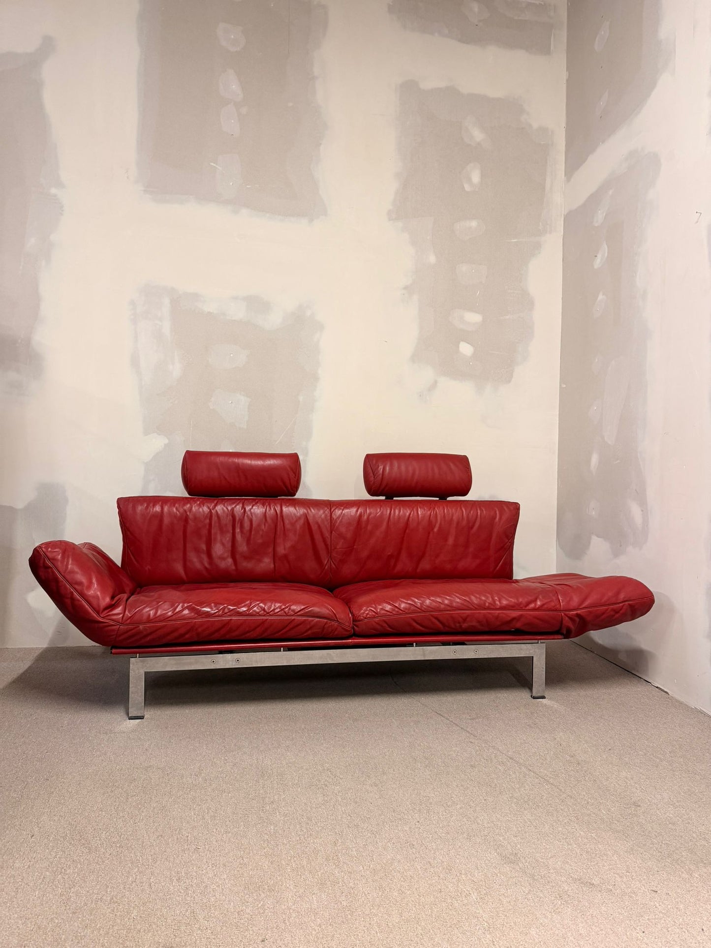 Rotes De Sede DS-140 Zweisitzer Sofa aus Leder