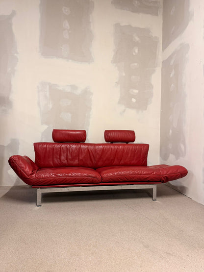 Rotes De Sede DS-140 Zweisitzer Sofa aus Leder