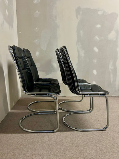 Freischwinger Stühle Gastone Rinaldi Rima Italia Leder