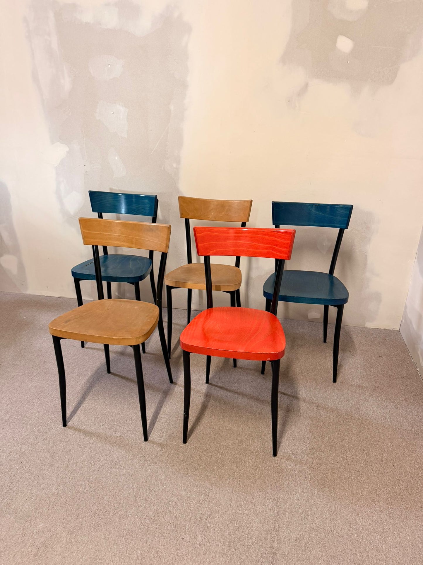 Esszimmerstühle, Stühle für die Küche aus Holz und Metallgestell