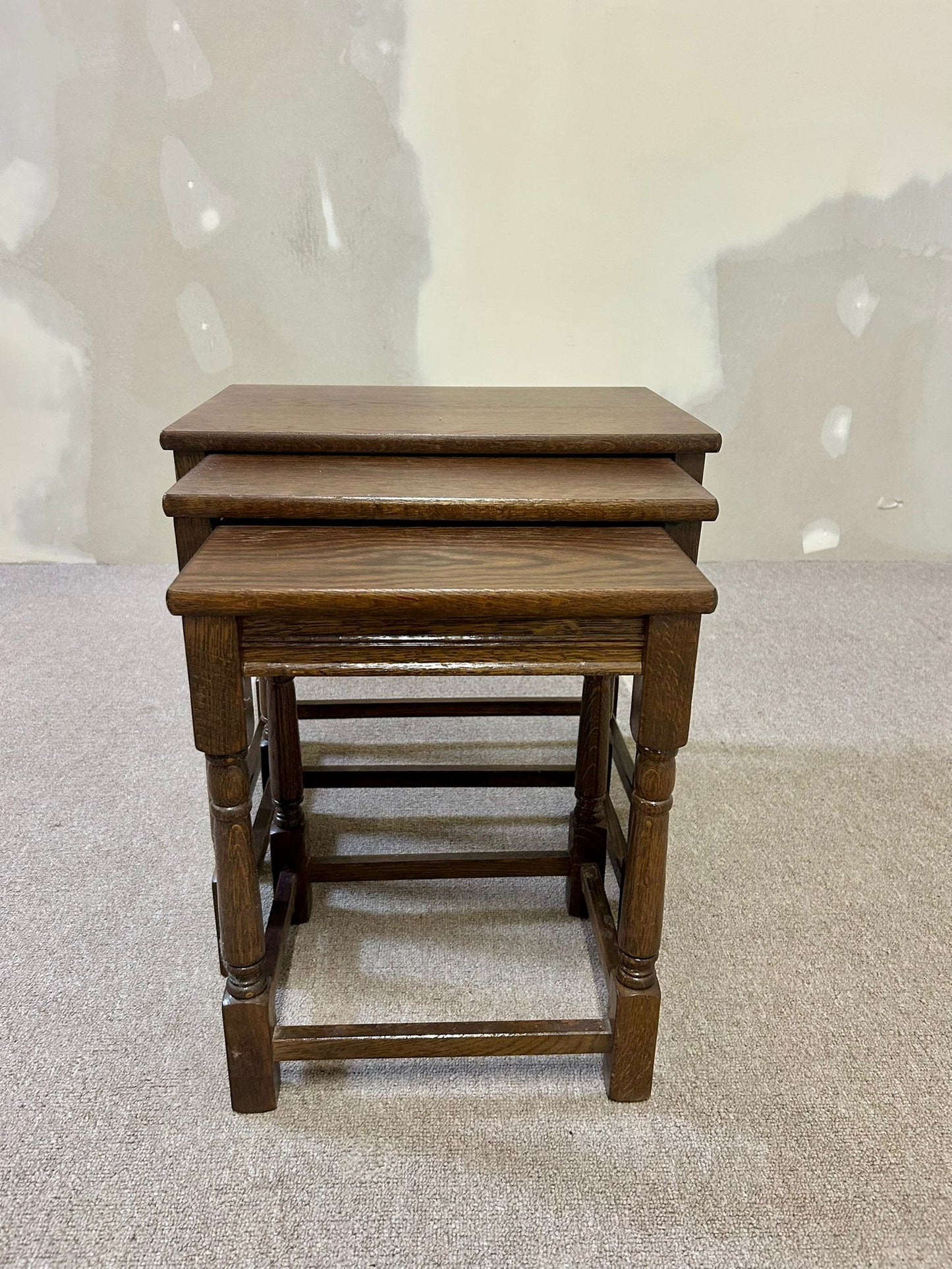 3er Set Satztische Massivholz Beistelltische Couchtische