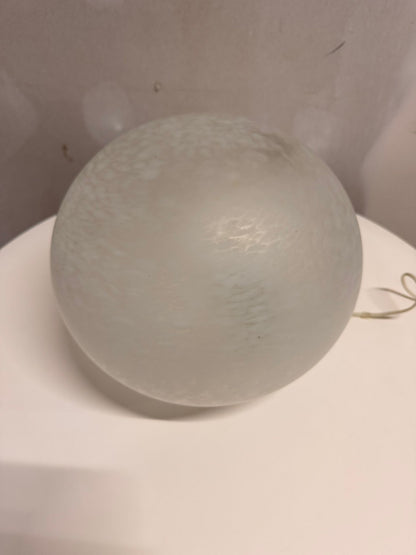 Italienische Caillou-Lampe weisses gesprenkeltes Glas 80`s