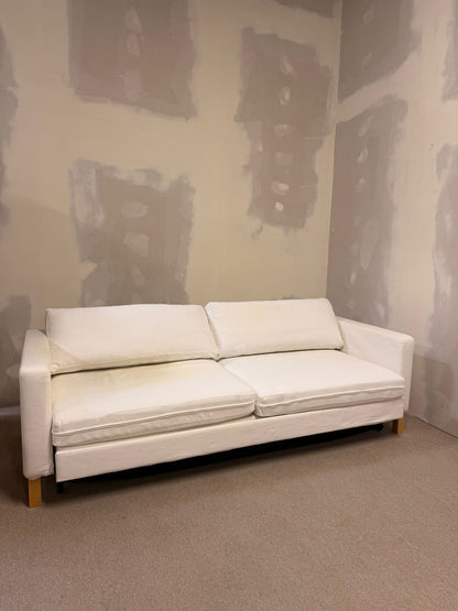 Ikea Sofa Karlstad 3-Sitzer Bettsofa weisse Stoffbezüge