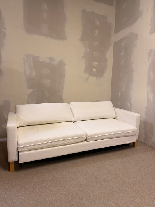 Ikea Sofa Karlstad 3-Sitzer Bettsofa weisse Stoffbezüge