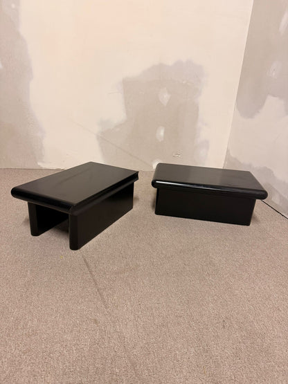2er Set schwarze module Couchtische im Stil Rodolfo Bonetto