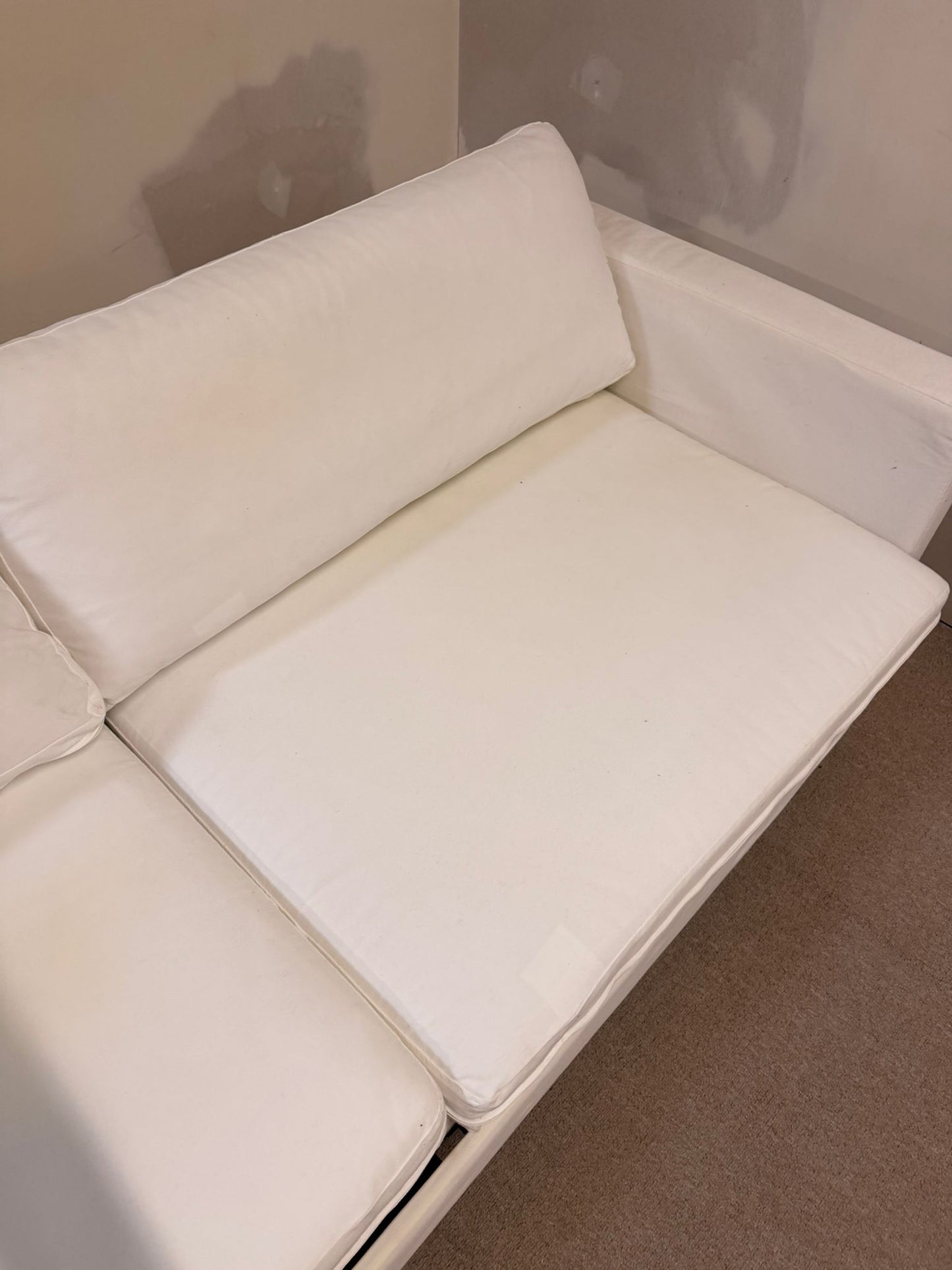 Ikea Sofa Karlstad 3-Sitzer Bettsofa weisse Stoffbezüge