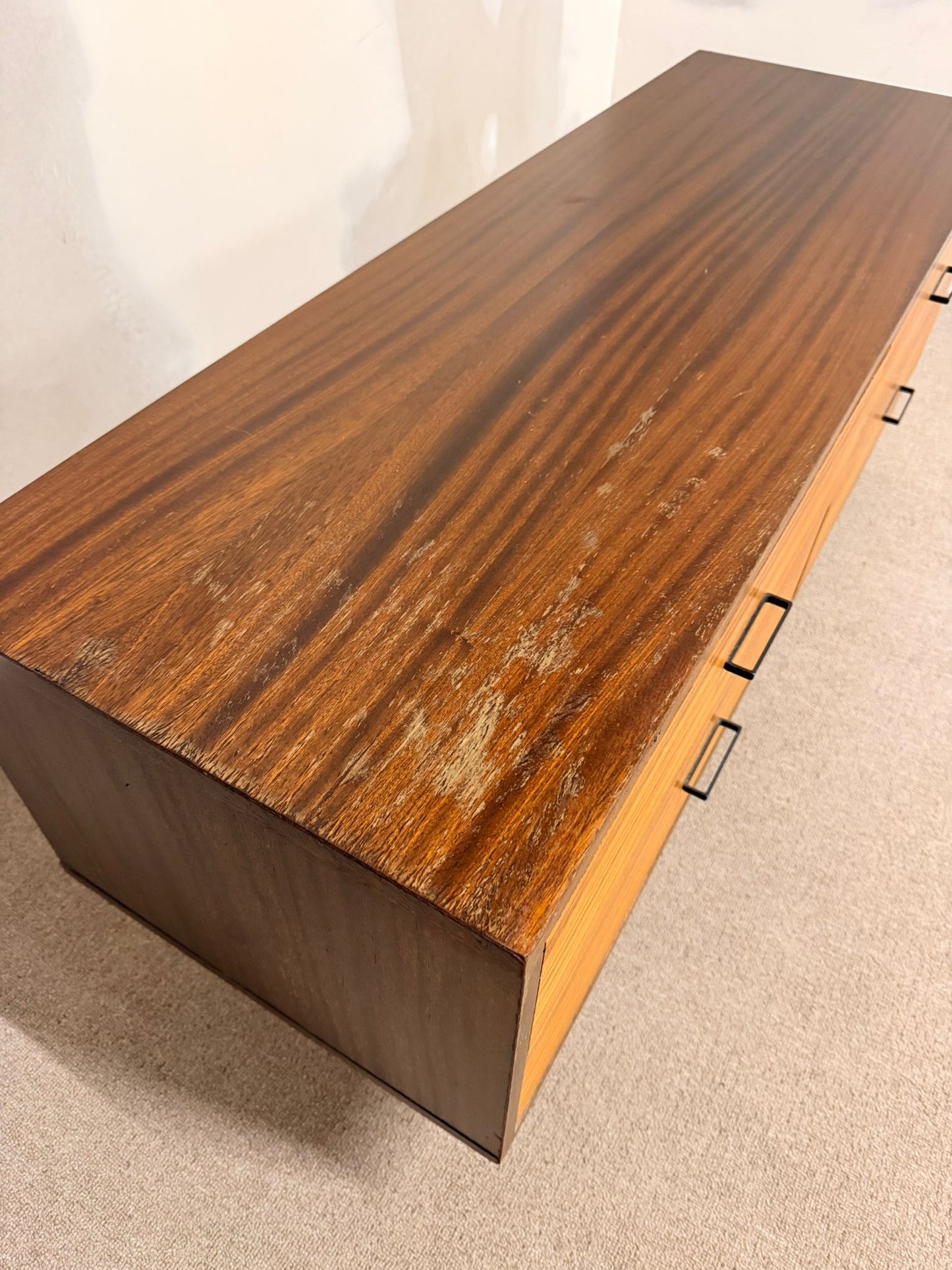 60er Jahre Vintage Sideboard Kommode Anrichte, 4 Schubladen