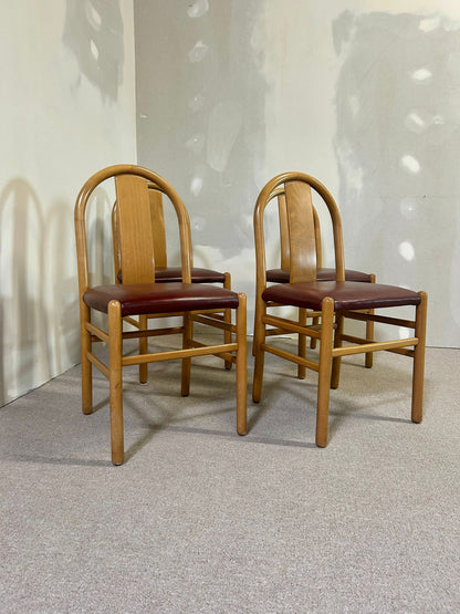 4x Annig Sarian Esszimmerstühle Thalia Holz 1980 Tissetanta