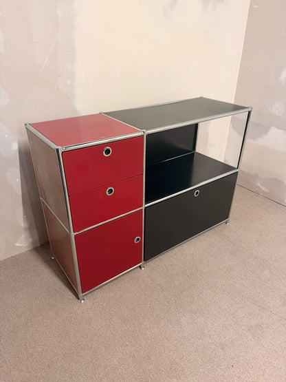 Quadro Interio (USM Büromöbel Style) Sideboard rot/schwarz