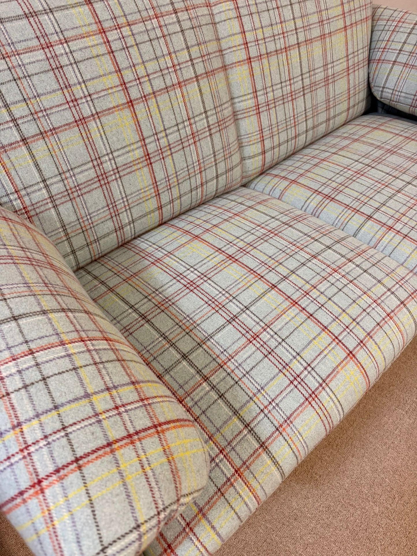 Leolux Bora Bora Sofa 2-sitzer im Karomuster in hellblau