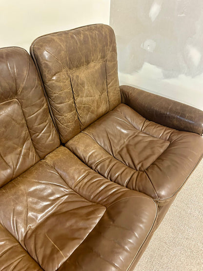 Vintage De Sede Ledersofa aus der Serie DS-66, 3er Sofa
