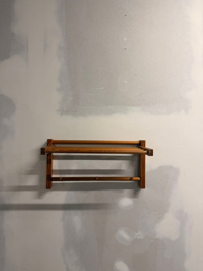 Dänische Mid Century Wandgarderobe Teakholz 1960`s Hutablage