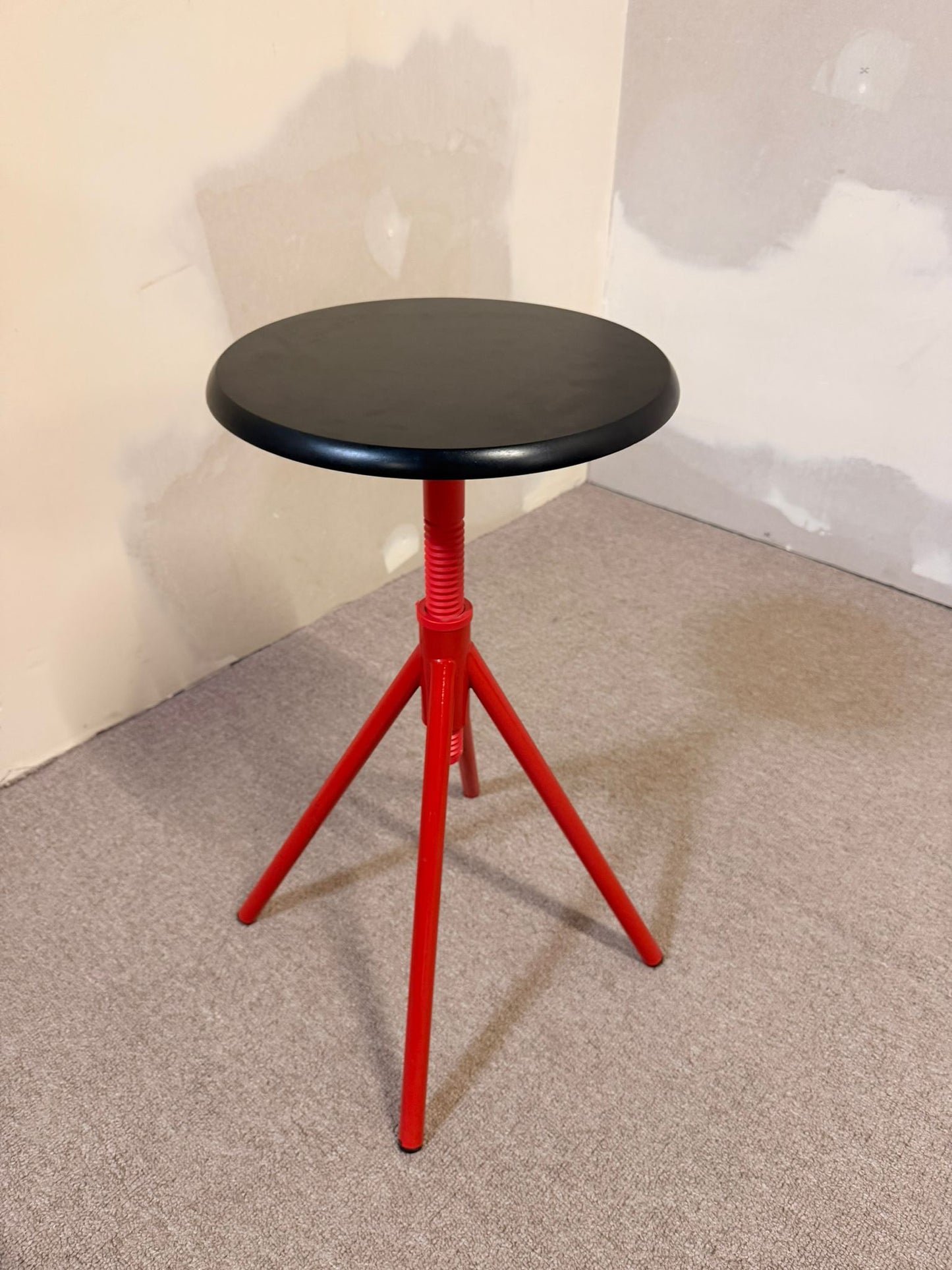 Höhenverstellbarer Hocker Drehhocker aus Holz/ Metallgestell