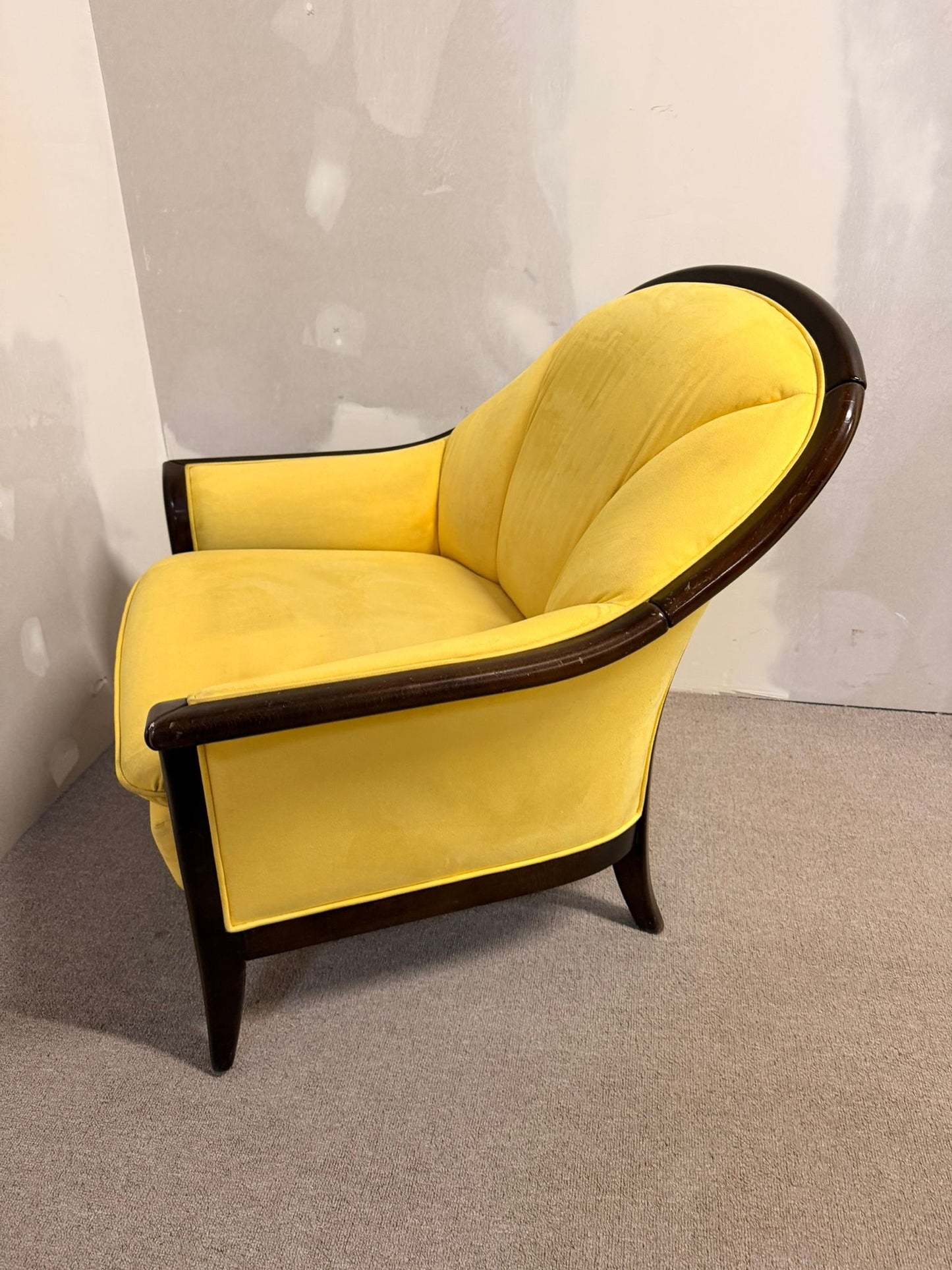 Sessel im Art Deco Stil, Loungesessel Clubsessel in gelb