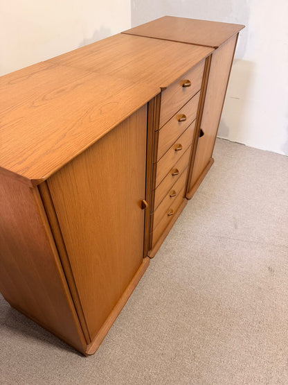 3 tlg. Mid Century Eiche Kommode Sideboard Schweizer Produkt