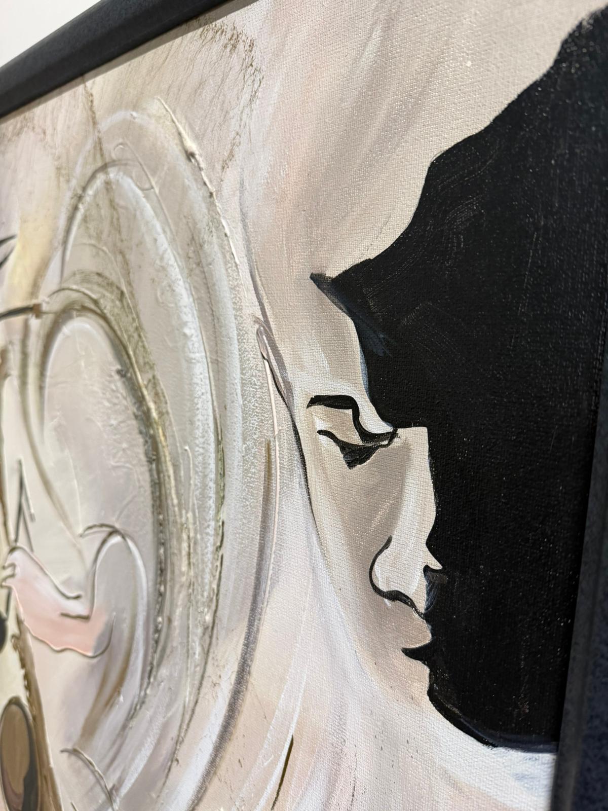 Gerahmtes Gemälde mit Jazz Motiv, Musik Kunstwerk, Bild