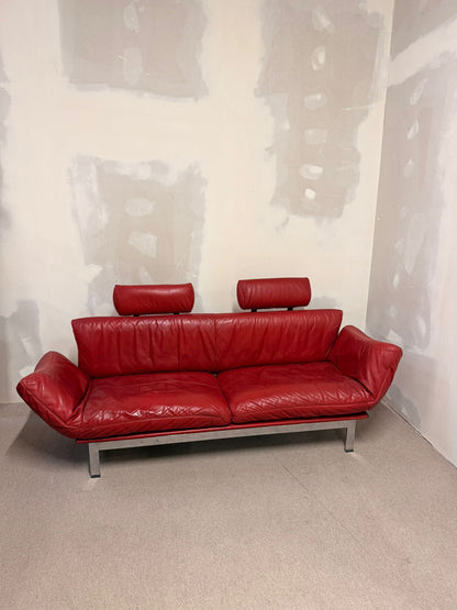 Rotes De Sede DS-140 Zweisitzer Sofa aus Leder