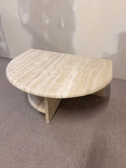 Italienischer Travertin Beistelltisch Naturstein Couchtisch