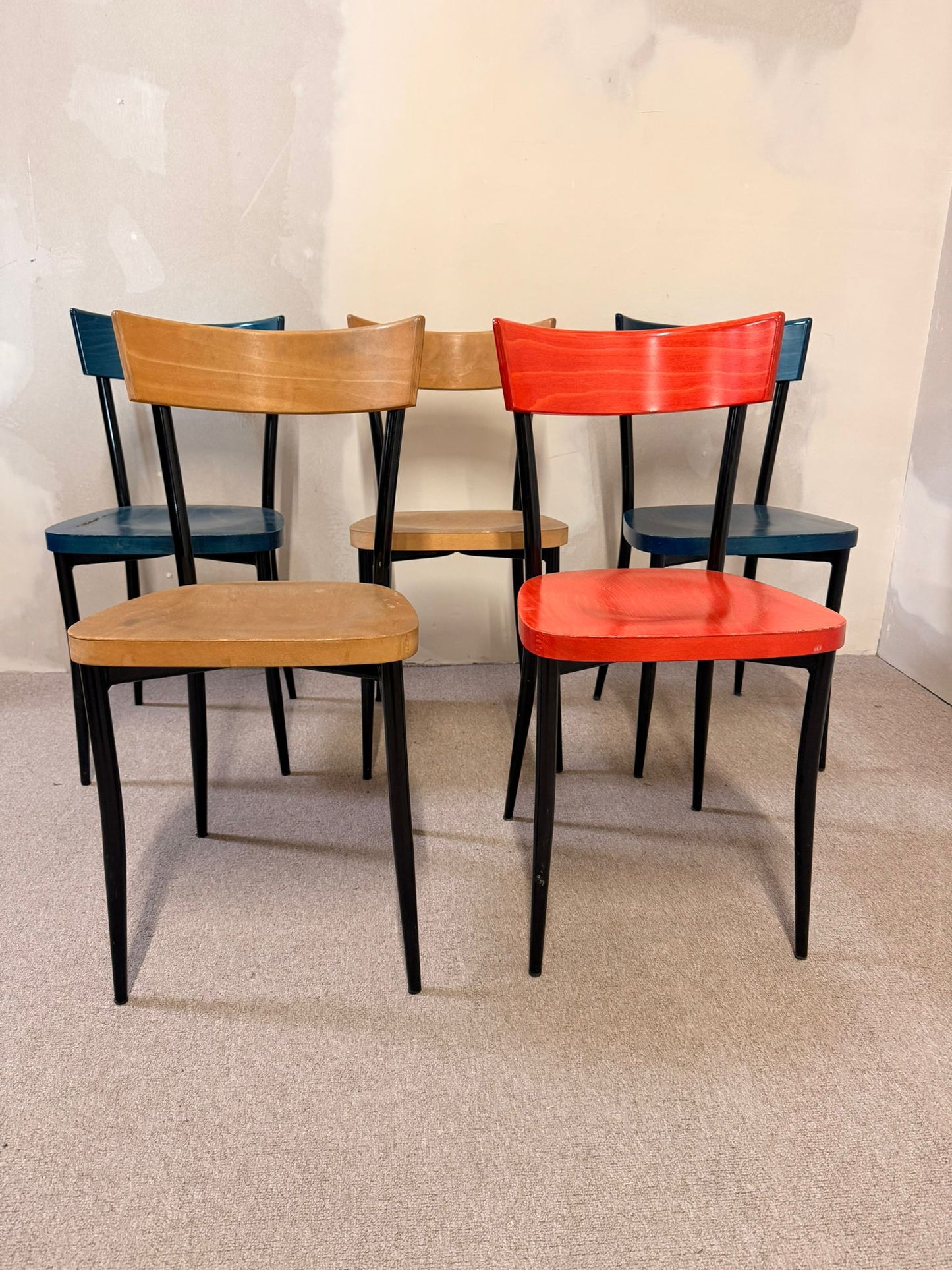 Esszimmerstühle, Stühle für die Küche aus Holz und Metallgestell