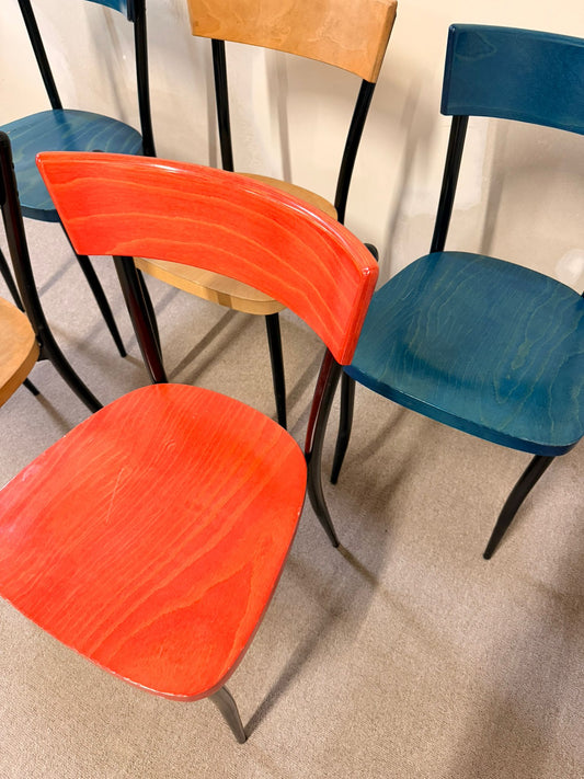 Esszimmerstühle, Stühle für die Küche aus Holz und Metallgestell