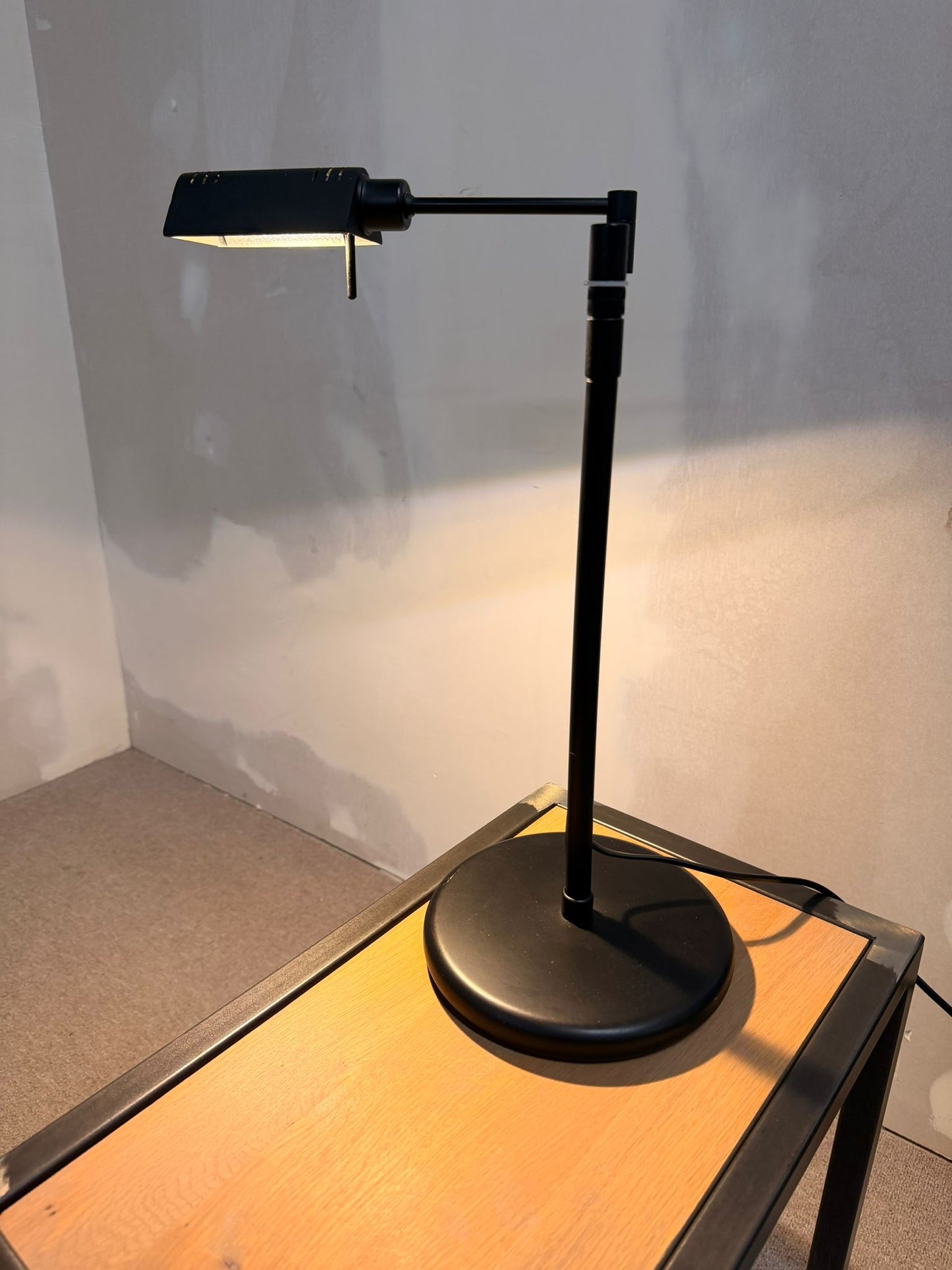 Schwarze Schreibtischlampe Tischlampe aus Metall, Holtkötter