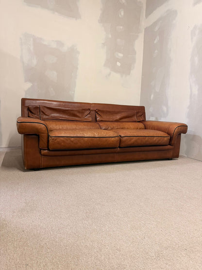 Vintage Sofa aus Leder von Josef Gobet in Cognacfarbe, Retro