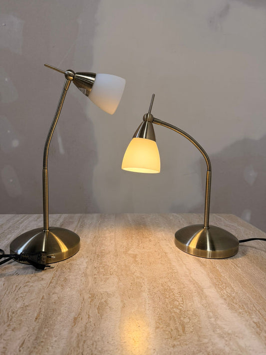 Paul Neuhaus Pino Tischlampen Messing Dimmbar mit Flexarm