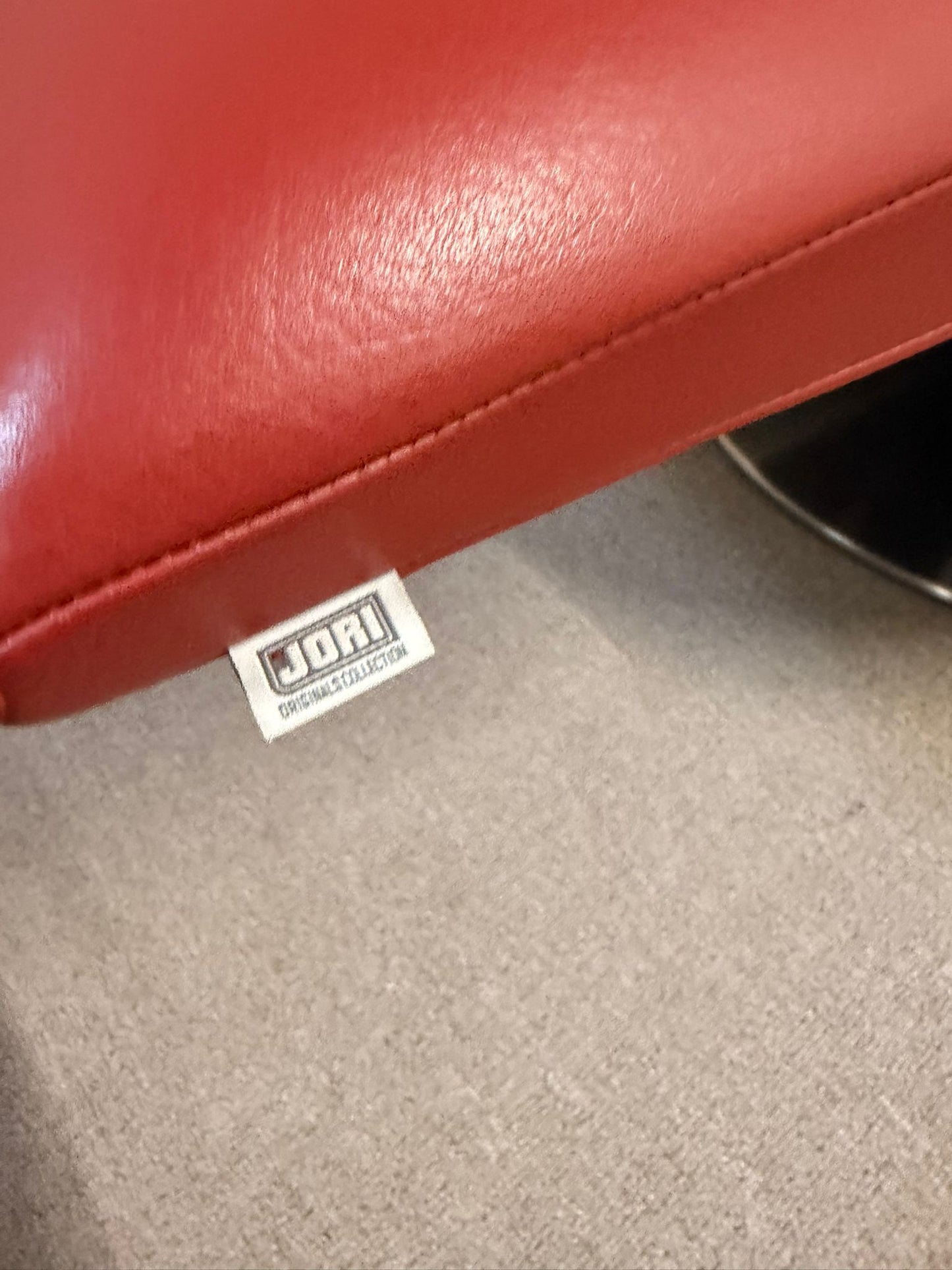 Roter Jori Relaxsessel mit Liegefunktion aus Leder