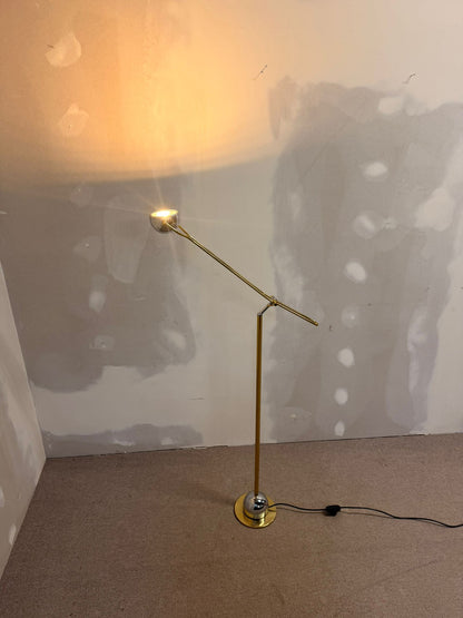 Stylische vintage Stehlampe, Gold/Chrome aus Messing
