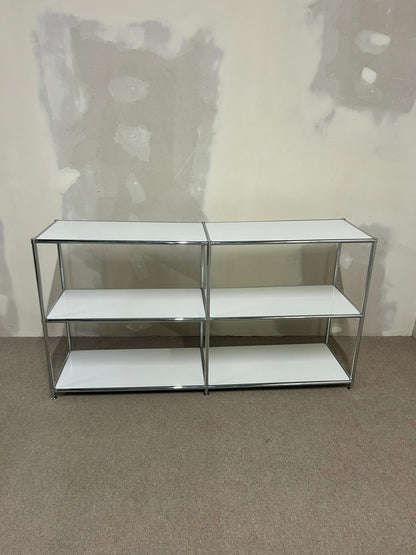 Weisses Regal im Stil wie USM mit 6 Tablaren, Sideboard