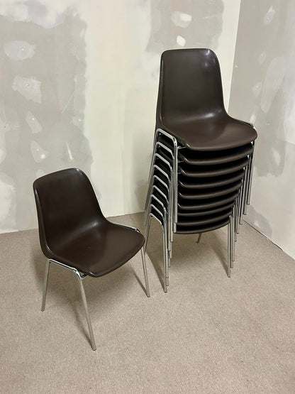 Stuhl stapelbar 2x Vintage Designklassiker braun
