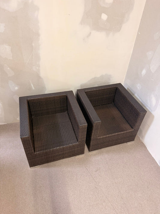 Loungesessel für Terrasse/Garten in braun aus Polyrattan