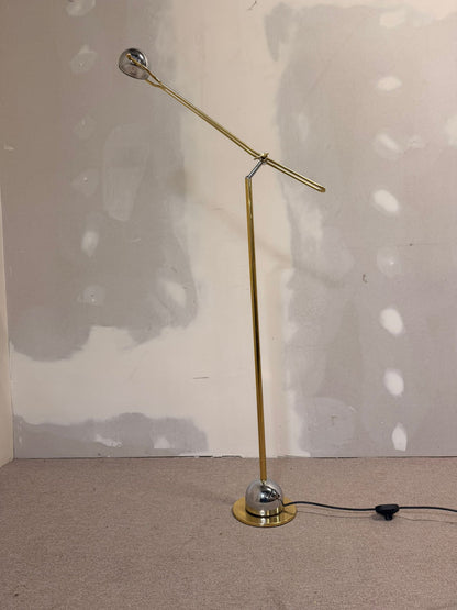 Stylische vintage Stehlampe, Gold/Chrome aus Messing