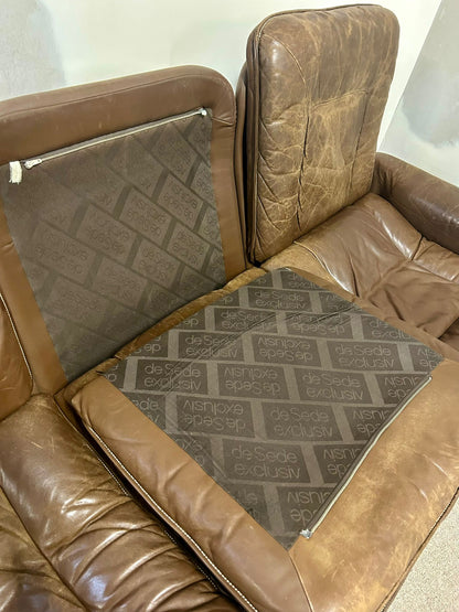 Vintage De Sede Ledersofa aus der Serie DS-66, 3er Sofa