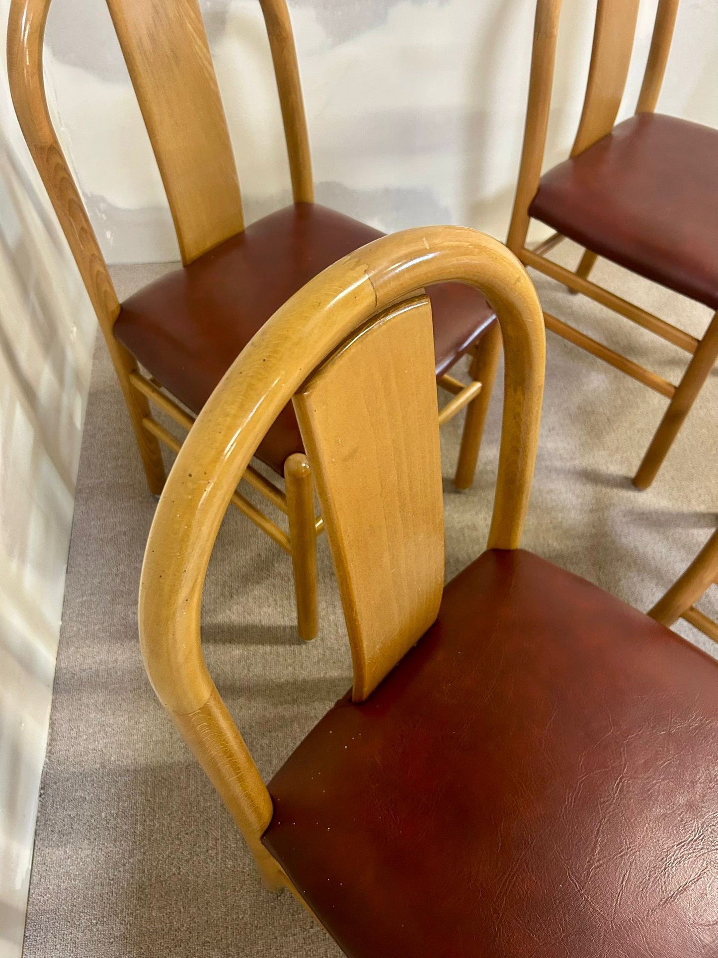 4x Annig Sarian Esszimmerstühle Thalia Holz 1980 Tissetanta