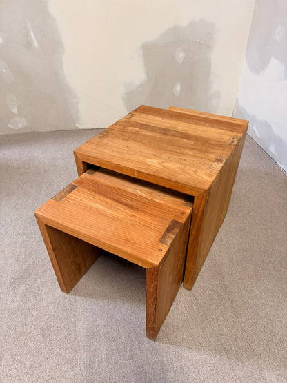 3er Set Massivholz Satztische Beistelltische
