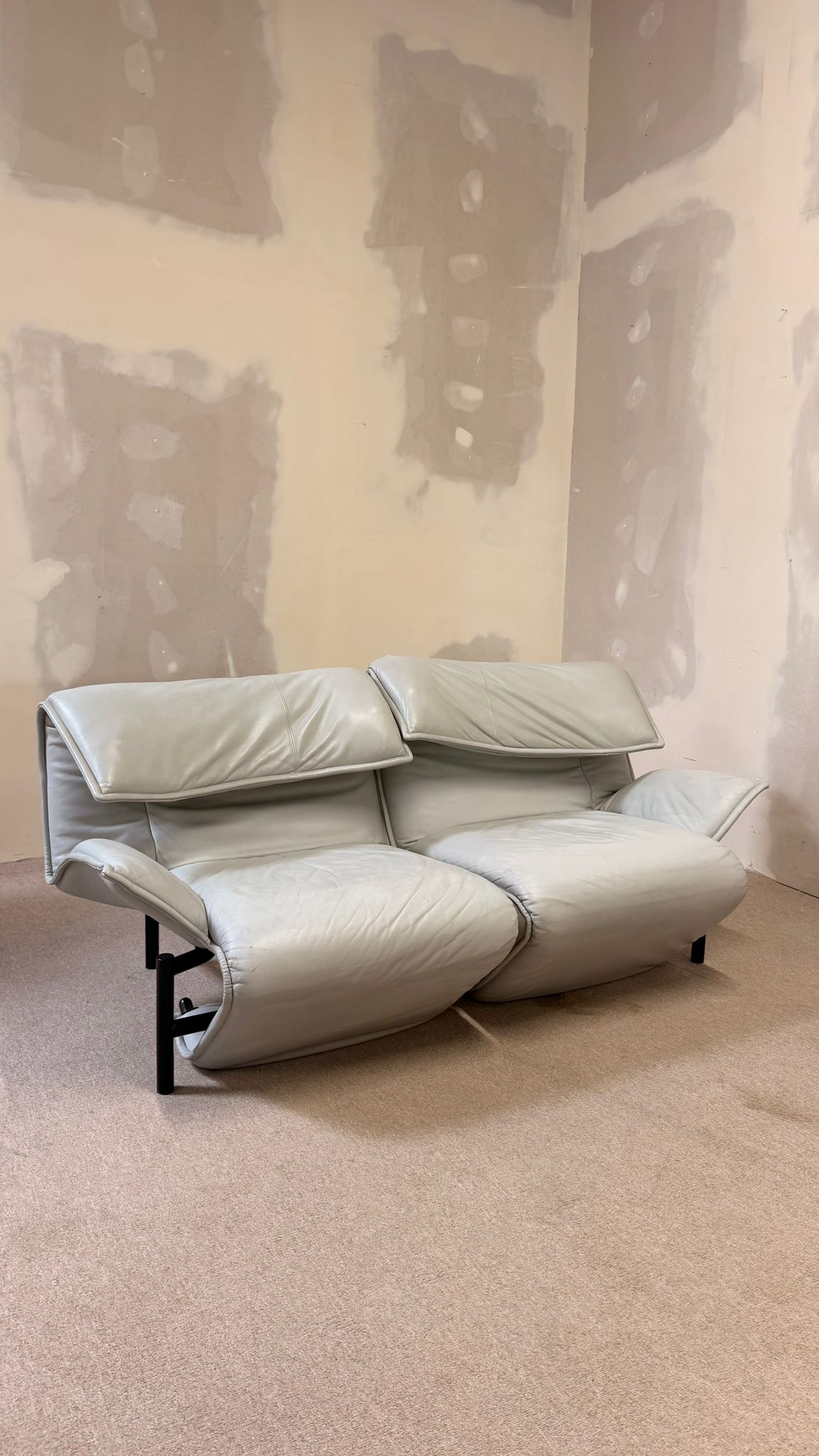 Cassina Veranda Leder Sofa von Vico Magistretti 80er Jahre