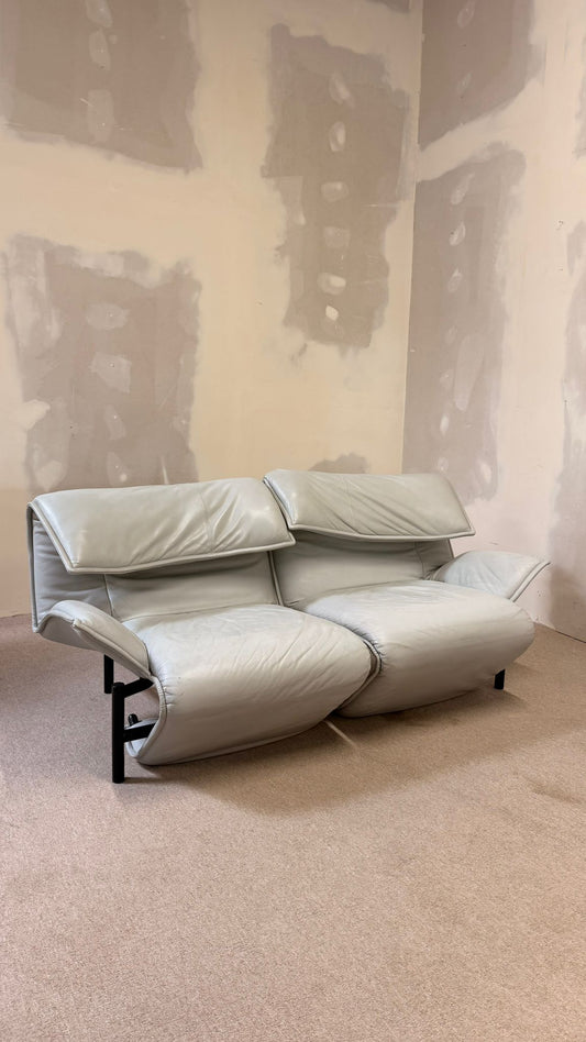 Cassina Veranda Leder Sofa von Vico Magistretti 80er Jahre