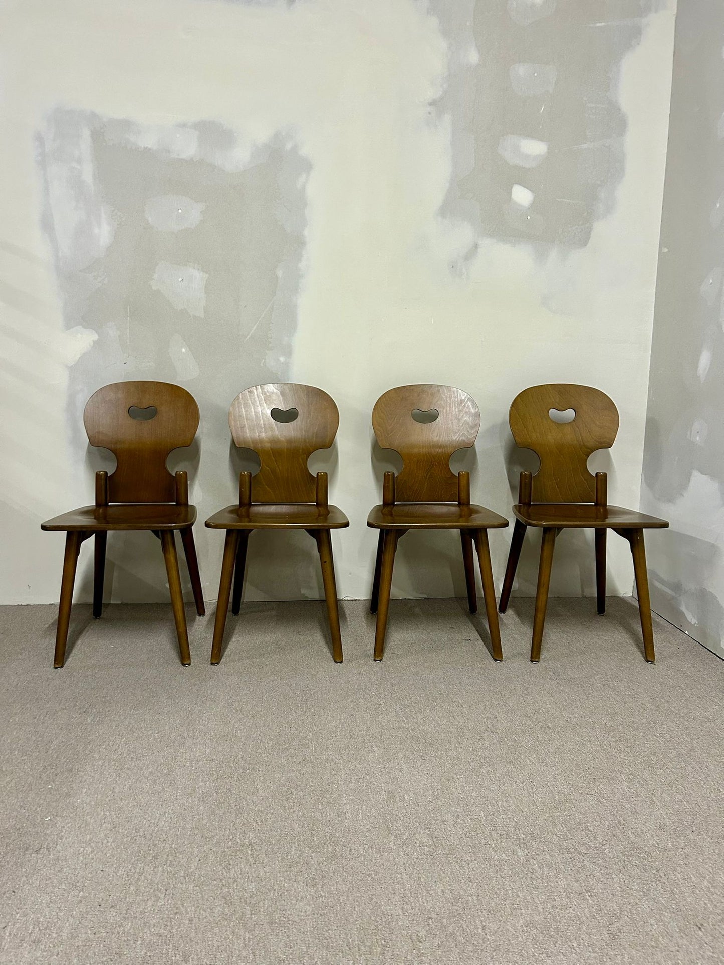 Vintage Holz Stuhl Bandixen,Stabelle,Dietiker Switzerland
